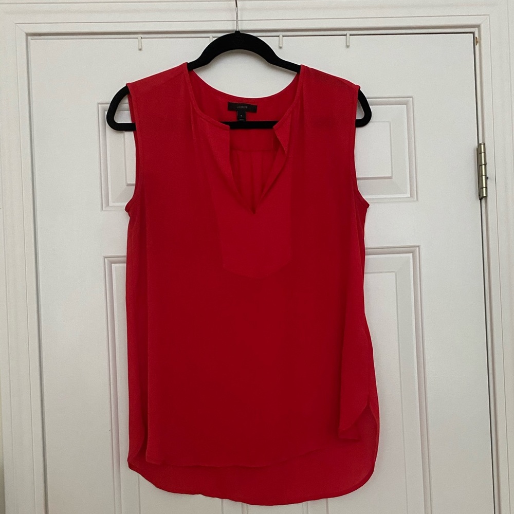 J.Crew Red Sleeveless Blouse